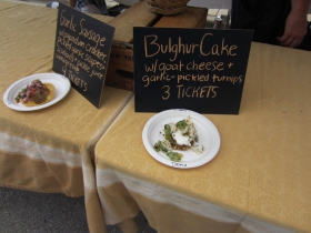 Garlic Sausage and Bulghur Cake