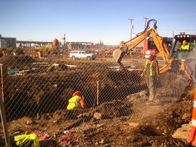 Construction at Reed Street Yards. Photo by Michael Horne.