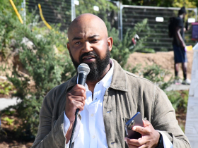 Derrick Cainion at Art Intersection MKE Ribbon Cutting