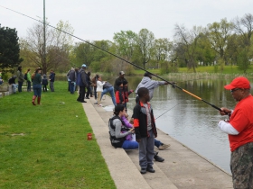 Fishing at Washington Park Pond