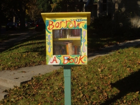 A Little Free Library in Washington Heights.