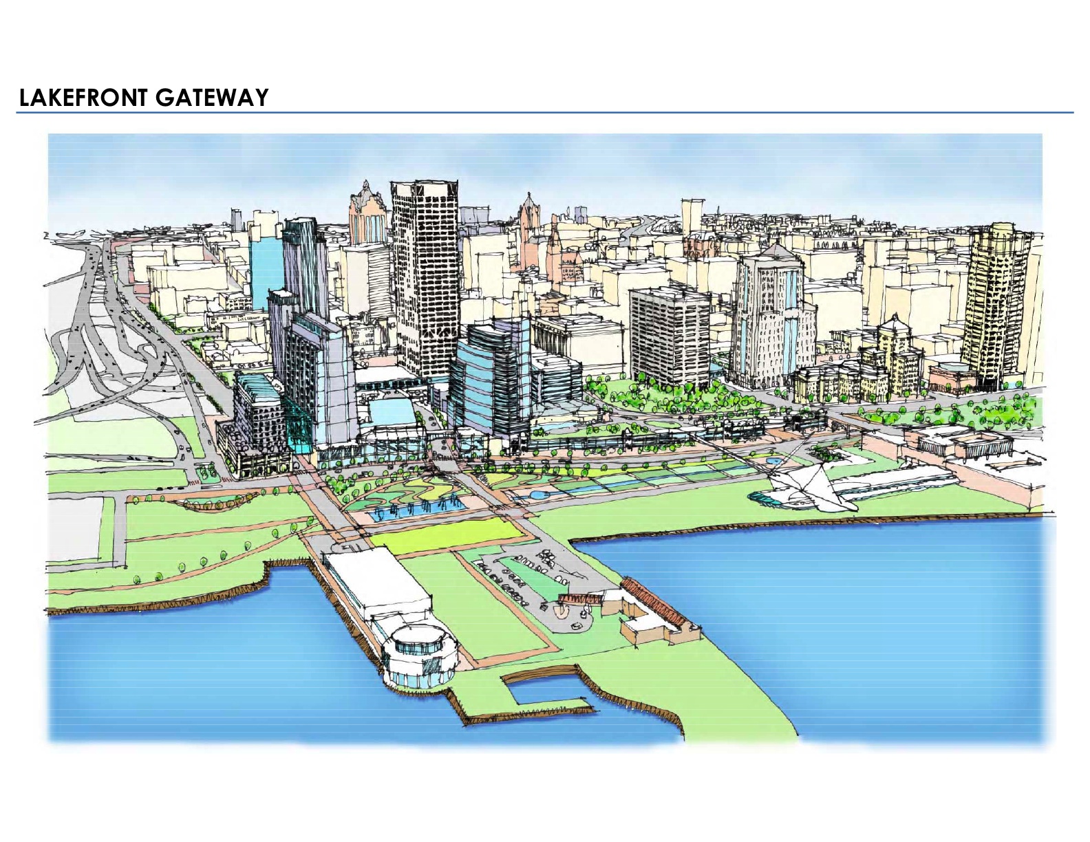 Lakefront Gateway from Downtown Plan