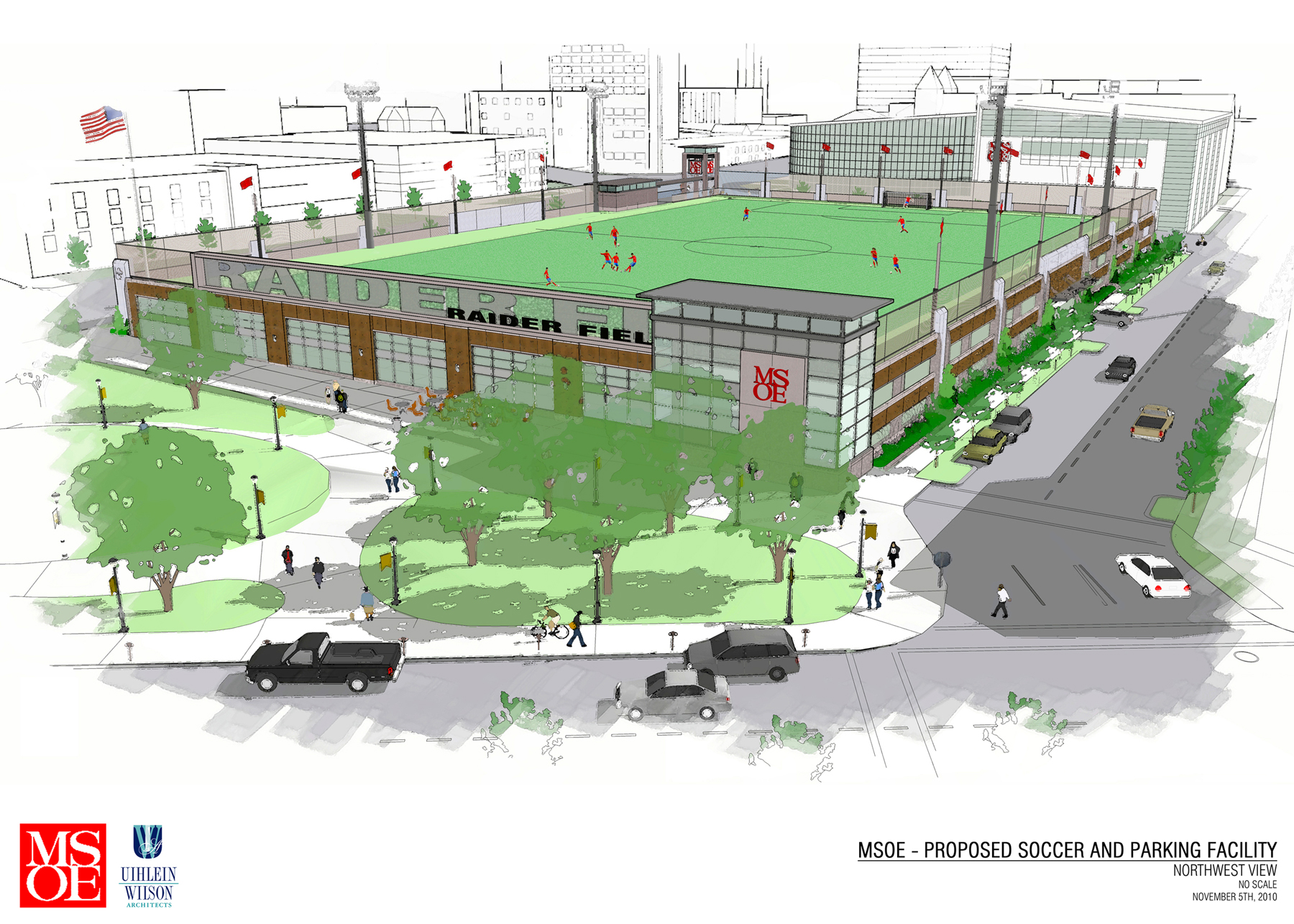 MSOE Proposes Parking Garage with Athletic Field in the Park East (Renderings)