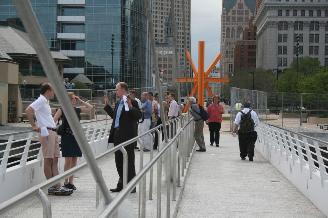 Tour Group on Calatrava Pedestrian Bridge