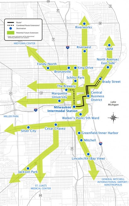 Milwaukee Streetcar Route Extensions