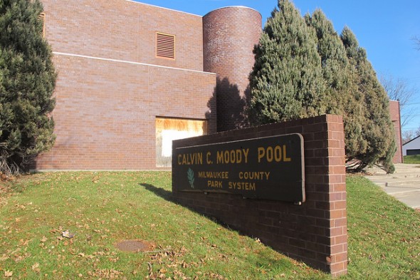 Moody Pool, 2200 W. Burleigh St., has been boarded up since 2002. (Photo by Edgar Mendez)
