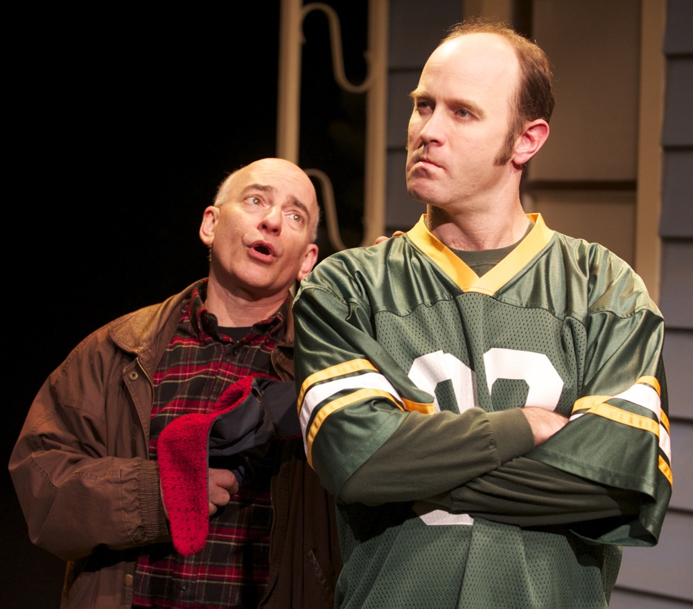 Chris Flieller (left) and Nathan Wesselowski in In Tandem Theatre's "A Cudahy Carolers Christmas." Photo courtesy of In Tandem Theatre.