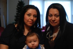From left to right: Claudia Rosete, her son Daymion, and Brenda Garcia. Photo by James Gutierrez.