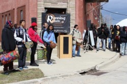 Participants get into the music at the Running Rebels anti-violence rally. (Photo By LouRawls Burnett)