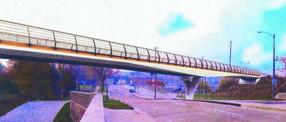 A rendering of the future KK River Trail bridge over Chase Avenue.