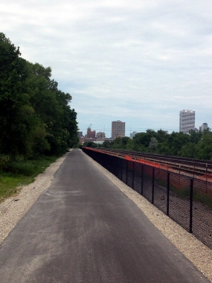 Trail facing North toward Downtown. Photo by Joe Kelly.