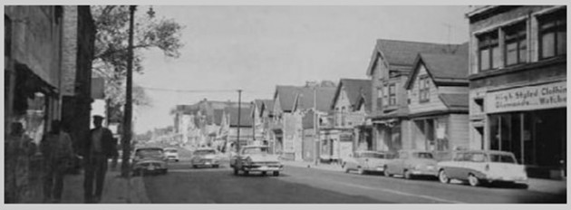 View of Bronzeville's Walnut Street in the 1950s.