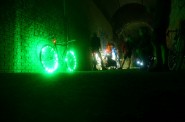 Riders taking a break in the Stewart Tunnel on the Badger State Trail just south of Belleville. Photo by Michael Lemberger