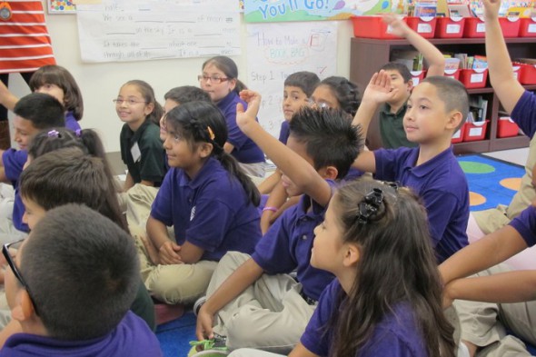 Students at Rocketship Southside Community Prep participate in a lesson. (Photo by Shakara Robinson)