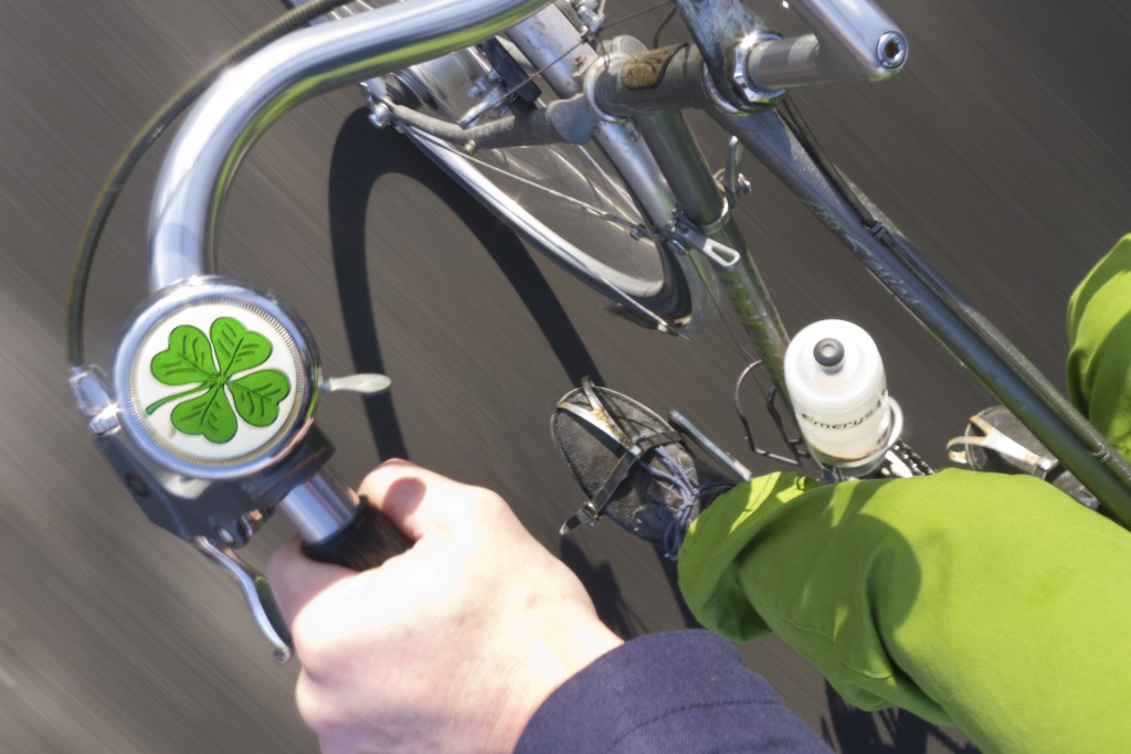Two years ago I celebrated St. Patrick’s Day by bare-handing it on my ride to work.