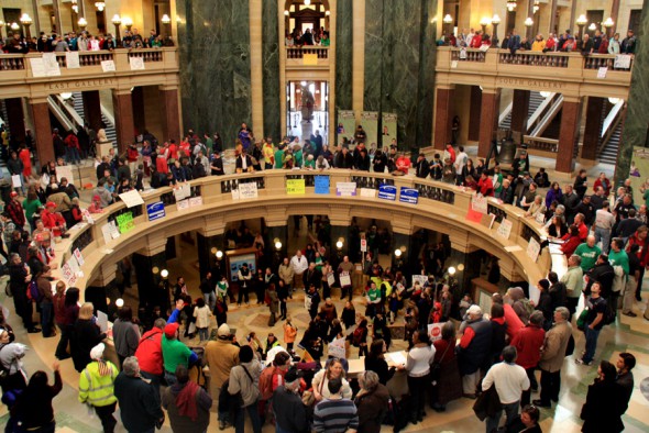  Protest in the Capitol. Photo by Brian Jacobson.