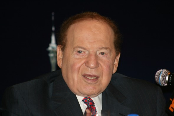 Billionaire Sheldon Adelson at a June 10, 2010, press conference in Hong Kong. Credit: Bectrigger / Wikipedia.