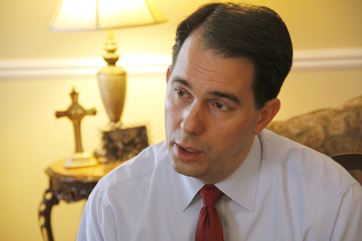 Gov. Scott Walker at the executive residence, Dec. 30, 2014. Photo by Kate Golden/Wisconsin Center for Investigative Journalism.