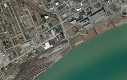 Vacant and active heavy industrial land along the 7-mile section of riverfront to the west of downtown. Photo courtesy of the U.S.G.S.