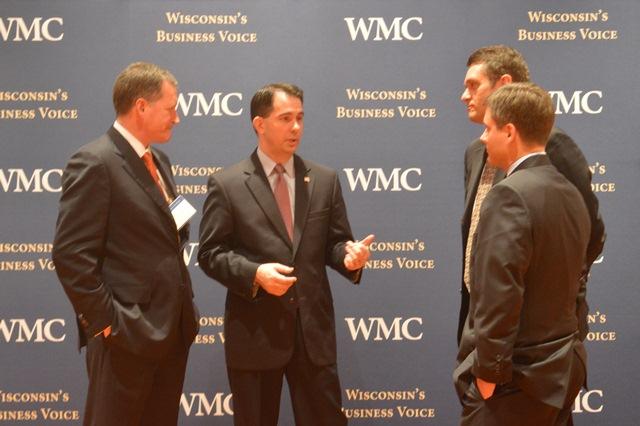 Governor Walker delivers remarks at Wisconsin Manufacturers and Commerce's Business Day in Madison. Photo from the State of Wisconsin.