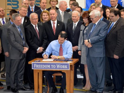 Governor Scott Walker Signs Freedom to Work Legislation