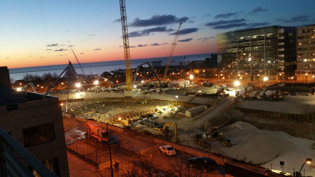 Saturday morning during the pour. Photo courtesy of Northwestern Mutual.