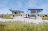 Visitor and Education Center on Lakeshore State Park. Rendering by The Kubala Washatko Architects, Inc.