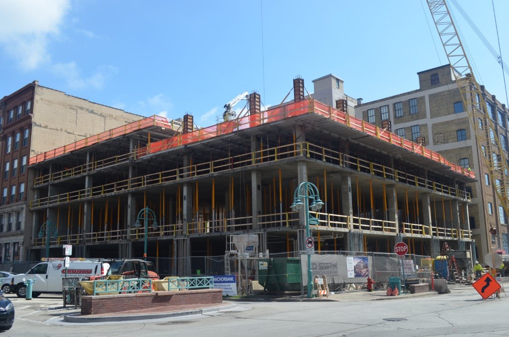 The Kimpton Hotel is under construction in the Historic Third Ward. Photo by Jack Fennimore.