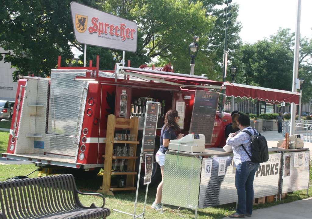 Sprecher Traveling Beer Garden. Photo by Jeramey Jannene.