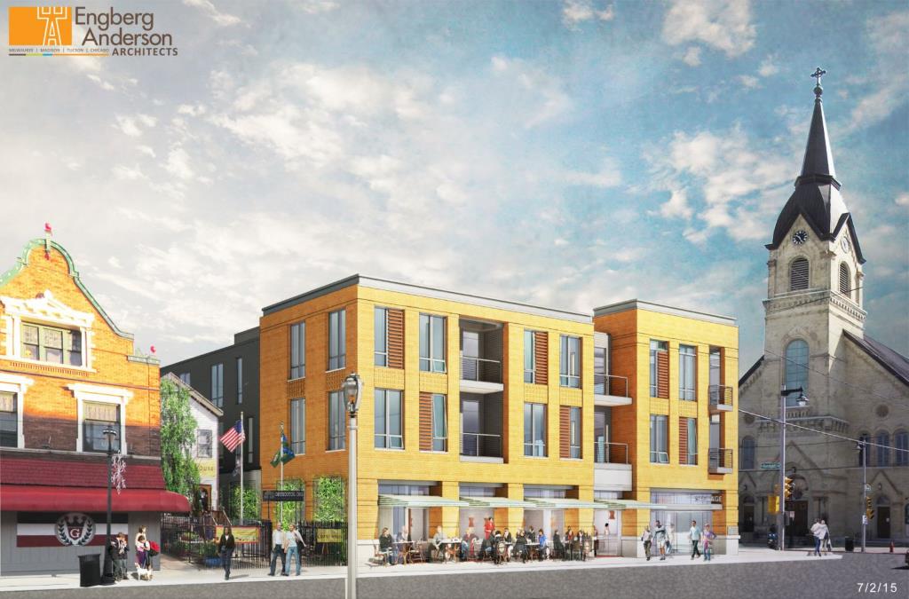 Proposed Brady Street Apartment Building  Rendering