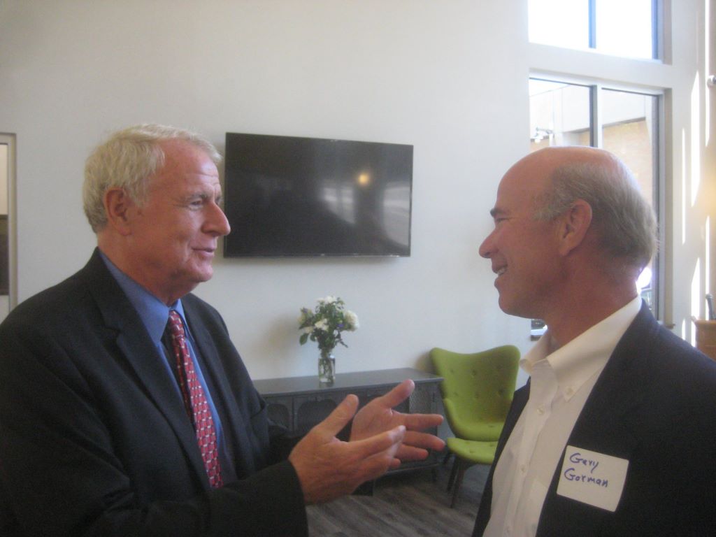 Mayor Tom Barrett and Gary Gorman at the opening of Frederick Lofts. Photo by Michael Horne.