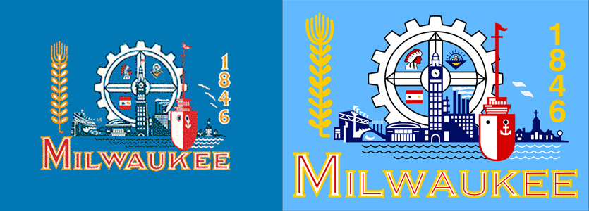Two Milwaukee Flags (original on left)