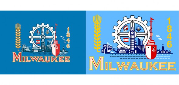 Milwaukee Flags (original on left)