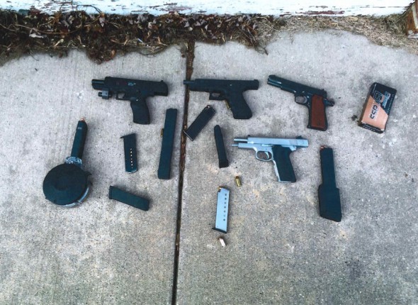 The police were able to prevent a likely shootout on the near North Side where one criminal was armed with several guns and tons of ammunition supplied by his brother, who had a CCW permit. Photo courtesy of the Milwaukee Police Department.