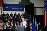 Barack Obama spoke at the United Community Center Thursday. Photo by Jabril Faraj.