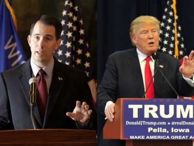 Politically calculating Walker flip-flops on campaigning with Trump