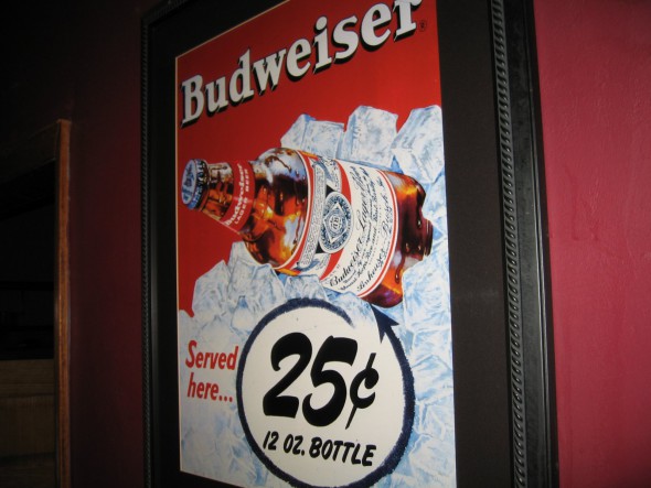 Budweiser sign. Photo by Michael Horne.