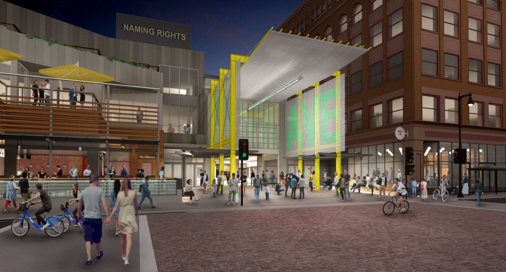 New entrance and The Kilbourn restaurant at N. 3rd St. and W. Wisconsin Ave.