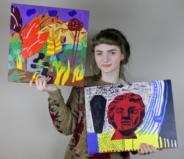 MHSA student Lilian Solheim, who won both a gold and silver medal in painting. Photo courtesy of MPS.