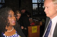 Gwen Moore and Chris Matthews. Photo by Michael Horne.