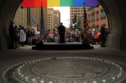 City Hall Vigil For Orlando Victims. Photo by Michael Horne.