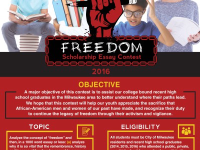 Deadline for Freedom Scholarship Essay Contest is one month away