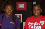 Briana Beal (left) and Keana Nelson developed a line of salsas for the product competition. Photo by Andrea Waxman.