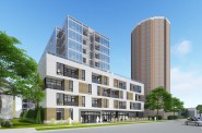 10-story apartment building proposed for 1632 N. Franklin Pl. Rendering by Eppstein Uhen Architects.