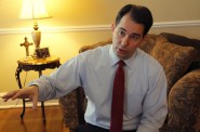 Gov. Scott Walker, seen here at the executive residence in 2014, said criticisms over Wisconsin's current voting laws are unfounded. Photo by Kate Golden of the Wisconsin Center for Investigative Journalism.