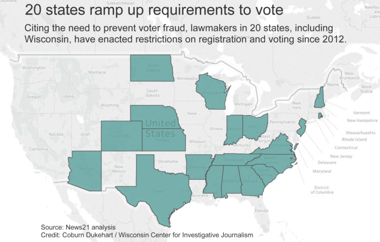 Click on the map for an interactive version that shows the requirements, by state.