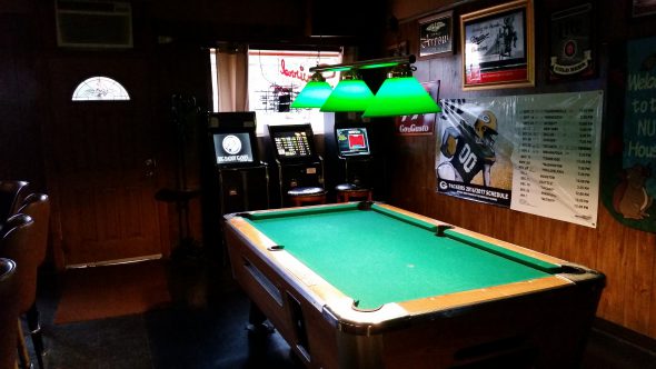 Pool table inside the Squirrel Cage. Photo by Jordan Garcia.