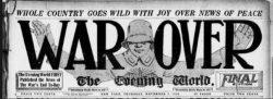 Armistice Day headline.