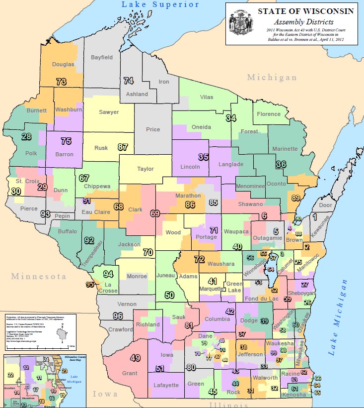 Wisconsin Assembly District Map - Map Of The World