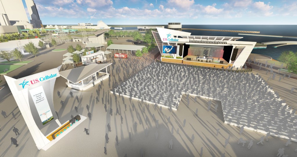 New U.S. Cellular Connection Stage Rendering. Rendering by Eppstein Uhen Architects.